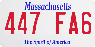 MA license plate 447FA6