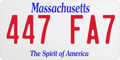 MA license plate 447FA7
