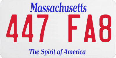 MA license plate 447FA8