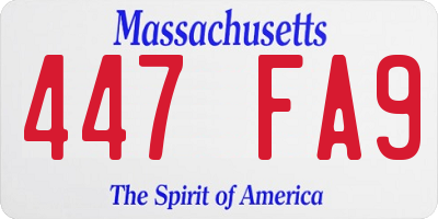 MA license plate 447FA9