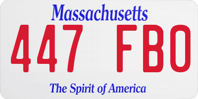 MA license plate 447FB0
