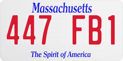 MA license plate 447FB1