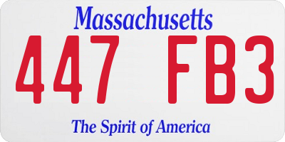 MA license plate 447FB3