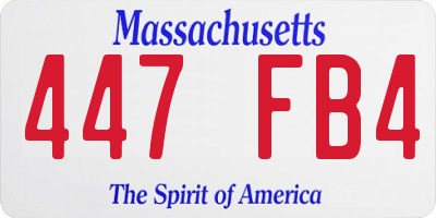 MA license plate 447FB4