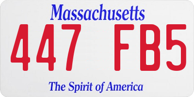 MA license plate 447FB5