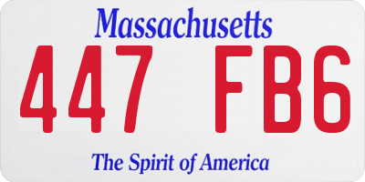 MA license plate 447FB6