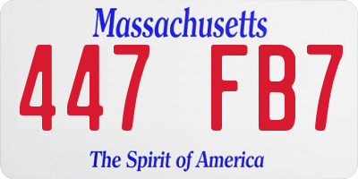 MA license plate 447FB7