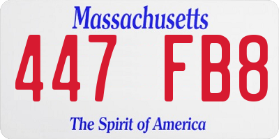MA license plate 447FB8