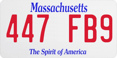MA license plate 447FB9