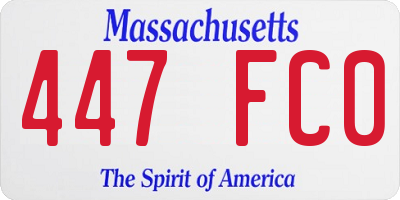 MA license plate 447FC0