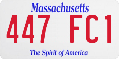MA license plate 447FC1
