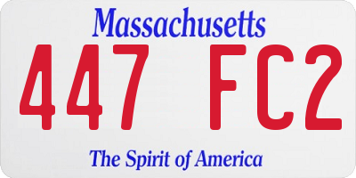 MA license plate 447FC2