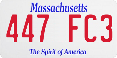 MA license plate 447FC3