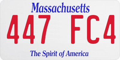 MA license plate 447FC4