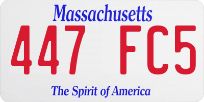 MA license plate 447FC5