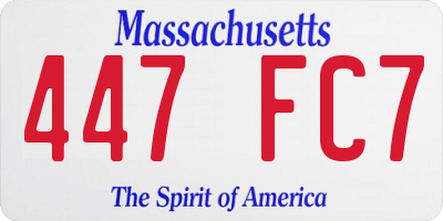 MA license plate 447FC7