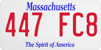 MA license plate 447FC8