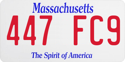 MA license plate 447FC9