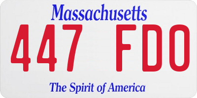 MA license plate 447FD0