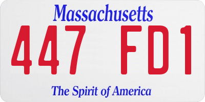 MA license plate 447FD1