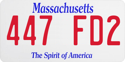 MA license plate 447FD2