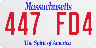 MA license plate 447FD4