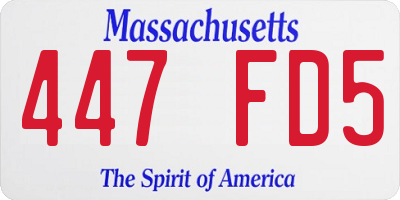 MA license plate 447FD5