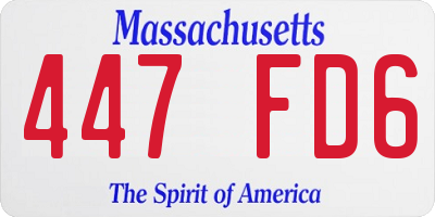 MA license plate 447FD6