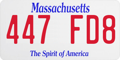 MA license plate 447FD8