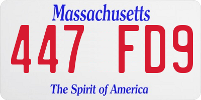 MA license plate 447FD9