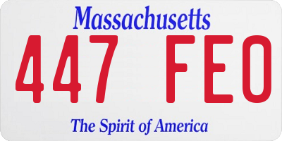 MA license plate 447FE0