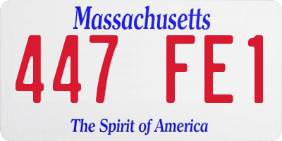 MA license plate 447FE1