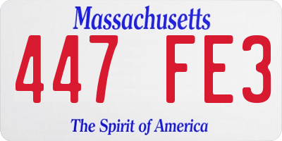 MA license plate 447FE3