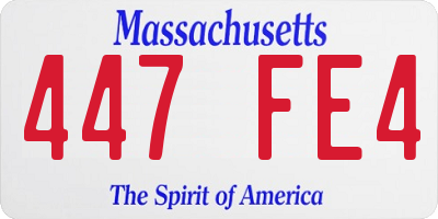 MA license plate 447FE4