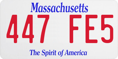MA license plate 447FE5