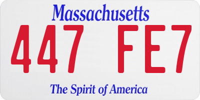 MA license plate 447FE7