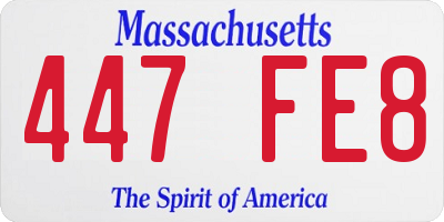 MA license plate 447FE8