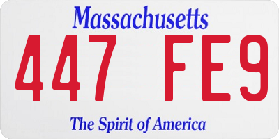 MA license plate 447FE9