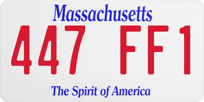 MA license plate 447FF1