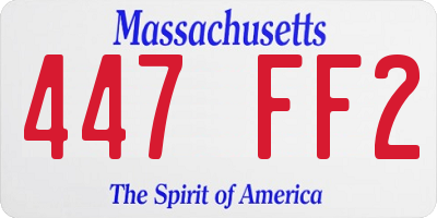 MA license plate 447FF2