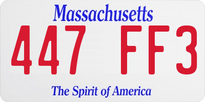 MA license plate 447FF3
