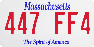 MA license plate 447FF4
