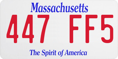 MA license plate 447FF5