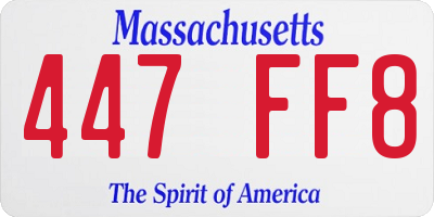 MA license plate 447FF8