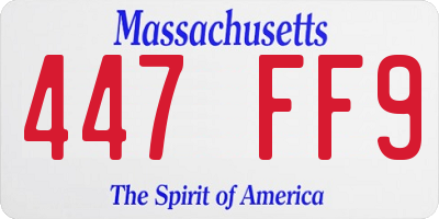 MA license plate 447FF9