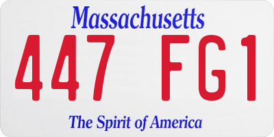 MA license plate 447FG1