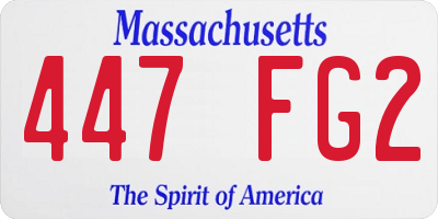 MA license plate 447FG2