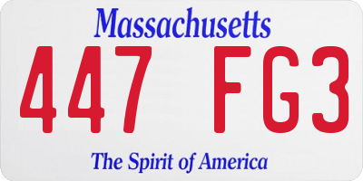 MA license plate 447FG3