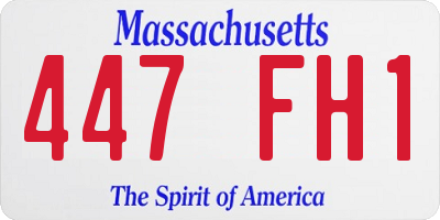 MA license plate 447FH1