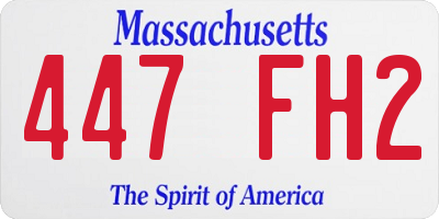 MA license plate 447FH2